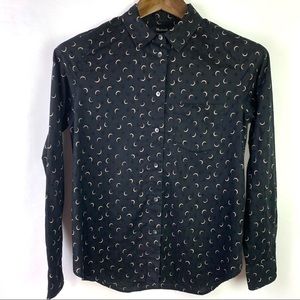 Madewell Shrunken Long Sleeve Button Down Blouse XS